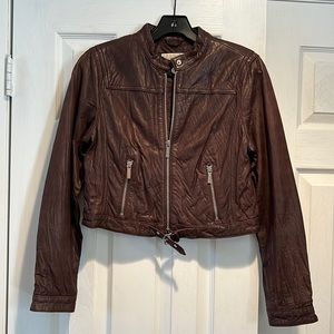 MICHAEL Michael Kors Leather Bomber Jacket PM